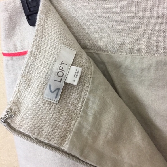 SALE Ann Taylor Loft Tan Coral Linen Skirt G13 - Picture 5 of 6